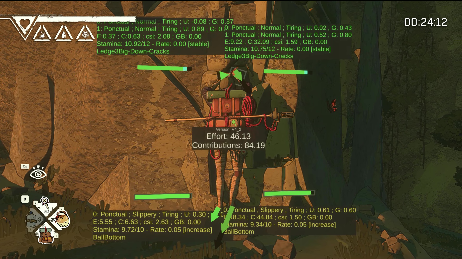 Cairn Climbing Debug Overlay