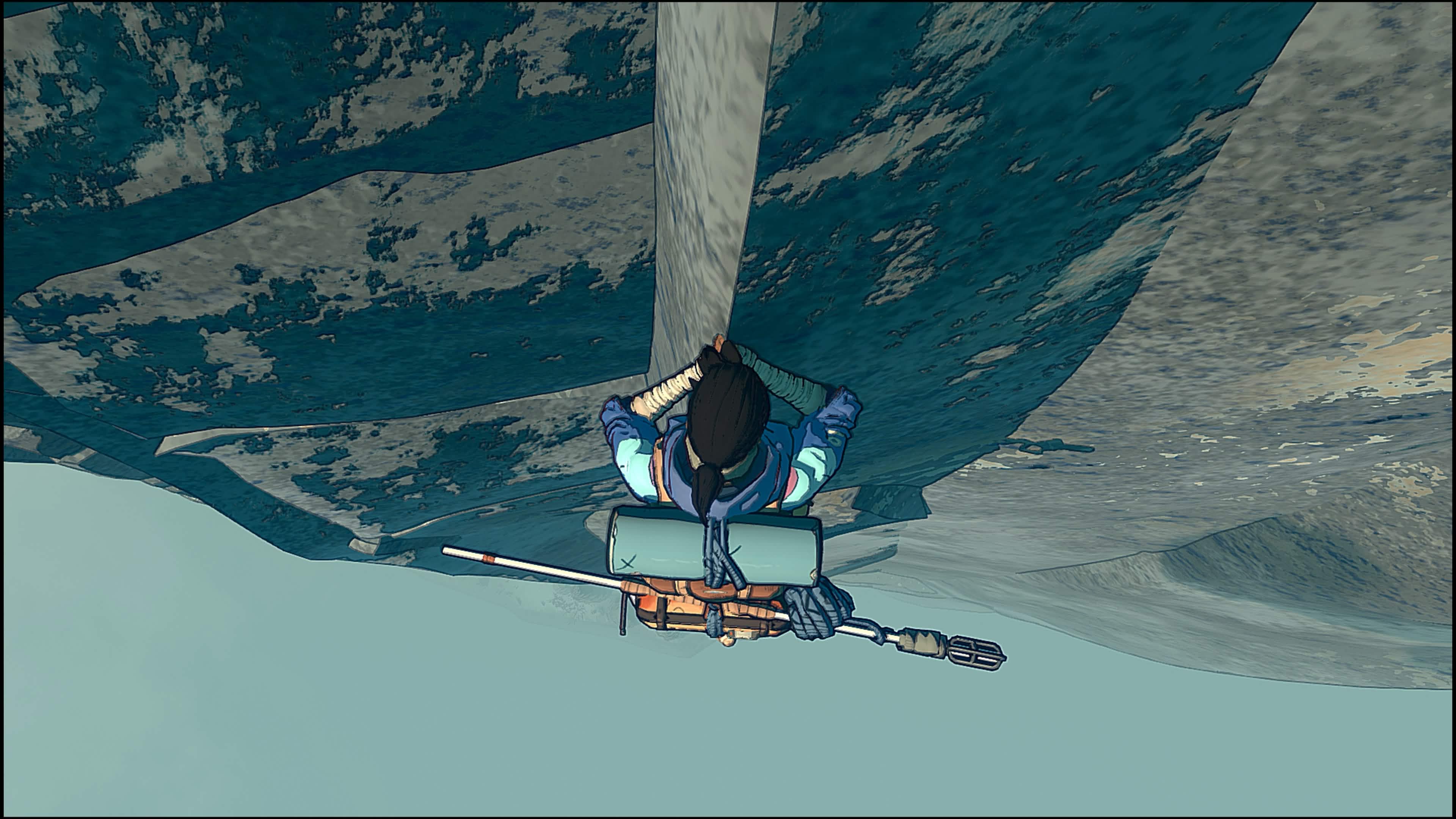 Climbing example illustrating an arete