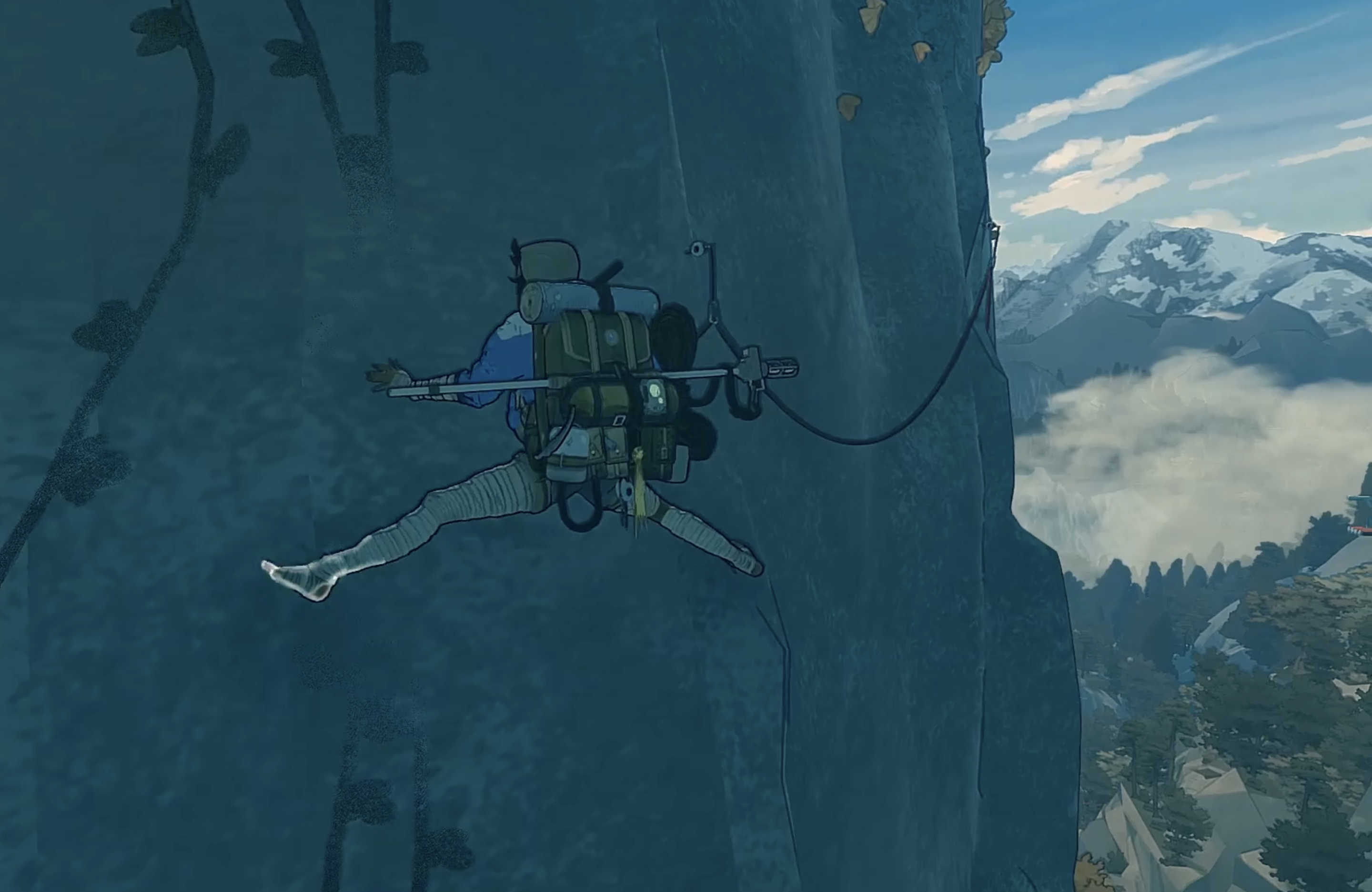Climbing example illustrating a traverse