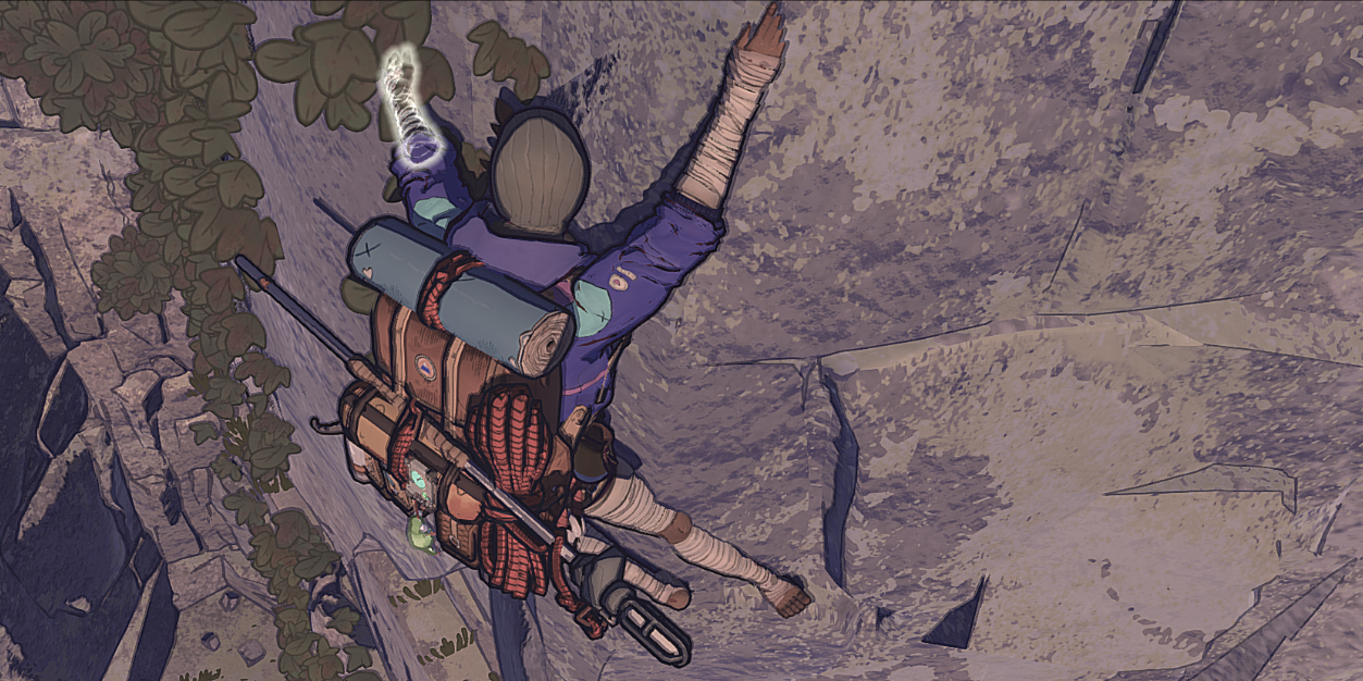 Aava using a free limb to position her body around a corner